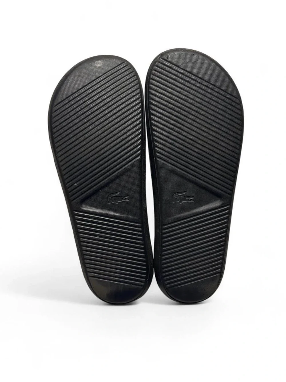 Lacoste Men’s Black Slide Sandals with Croc Logo